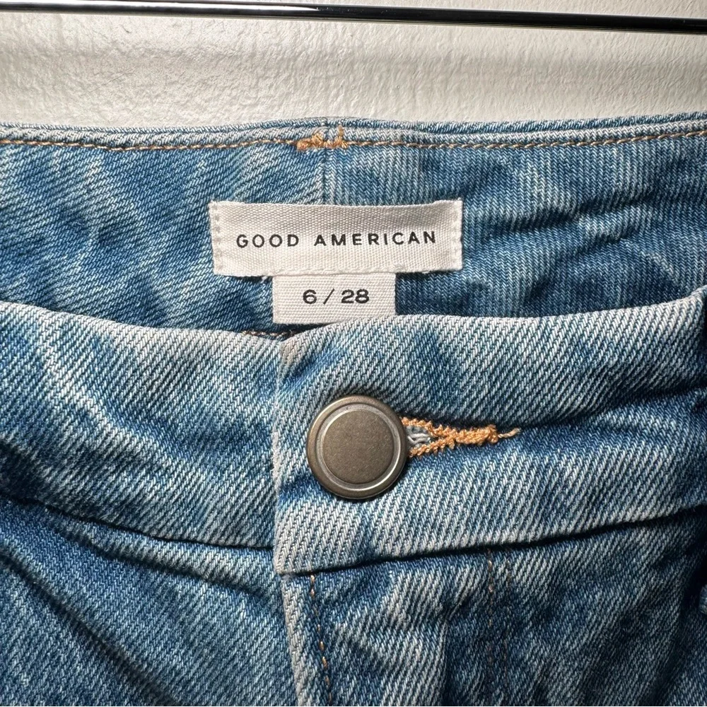 Good American Blue Denim Jeans Size 6/28 Distressed Classic - Picture 3 of 6